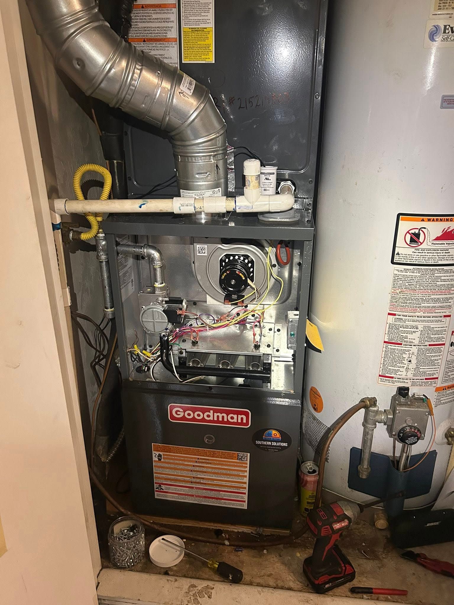 Goodman furnace service and inspection by licensed HVAC technician